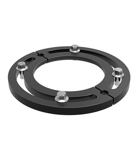 Nakapirming flange